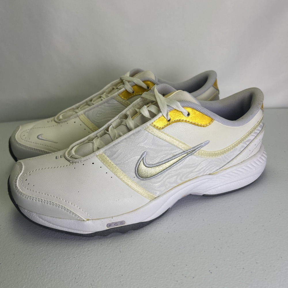 Nike Air Miler Women's Size 7 White Gold Walker Running Shoes 354176-101